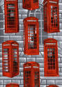 Telephone booths grey.